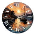 thumbnail image 2 of Designart "Coastalport Port Of Calm II" Nautical & Beach Oversized Wall Clock, 2 of 5