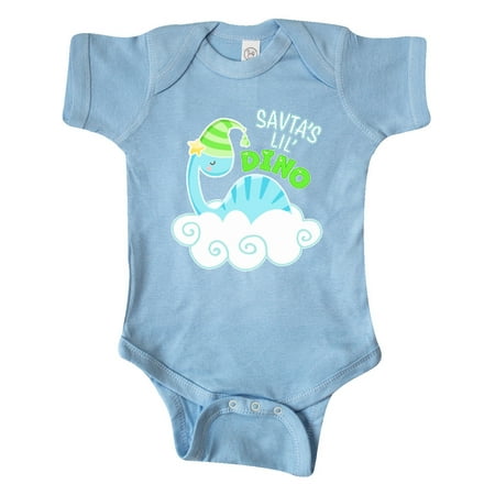 

Inktastic Savta s Lil Dino with Cute Blue Baby Dinosaur Gift Baby Boy or Baby Girl Bodysuit