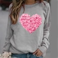 thumbnail image 2 of Chandails à Capuchon Graphiques pour Femmes Col Rond Manches Longues Imprimé Décontracté Ample Chandail Molletonné T-Shirt Blouse Hauts d'Automne, 2 of 2