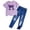 Purple, variant on mgoYE Tween Girl Clothes Short Sleeve Top Ripped Jeans 2 Pieces Spring Summer Outfit Set(Light Purple,6-7 Years)