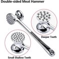 thumbnail image 3 of Ablandador de carne Manual profesional, mazo de acero inoxidable, martillo de carne de doble cara resistente con orificio para colgar, 3 of 5
