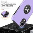 thumbnail image 3 of Phone Case for iPhone XR,[ Military Grade ] Drop Tested Protection Case with Magnetic Car Mount 360°Rotatable Ring Holder, 2-Layer Rugged Hybrid Hard PC Soft Rubber Cover for iPhone XR, Purple, 3 of 7