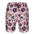 thumbnail image 3 of Pofeuu Skull lips record Guitar Prin Men's Swim Trunks Quick Dry Bathing Suit Swimming Board Shorts Mesh Lining Beach Swimwear-3X-Large, 3 of 6