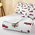 thumbnail image 4 of Erosebridal Christmas Truck Twin Quilt Set, Christmas Tree Twin Coverlet Set, White Christmas 2 Pieces 1 Bedspread and 1 Pillowcase, 4 of 7