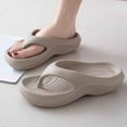thumbnail image 6 of GPOECD Womens Summer Fashion Flip Flop Solid Color Slippers Outdoor Beach Slides Casual Slippers for Women Comfortable Z10142-Grey,8, 6 of 8