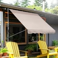 thumbnail image 2 of Outsunny 6.6'x5' Manual Retractable Patio Awning Window Door Sun Shade Deck Canopy Shelter Water Resistant UV Protector Beige, 2 of 10