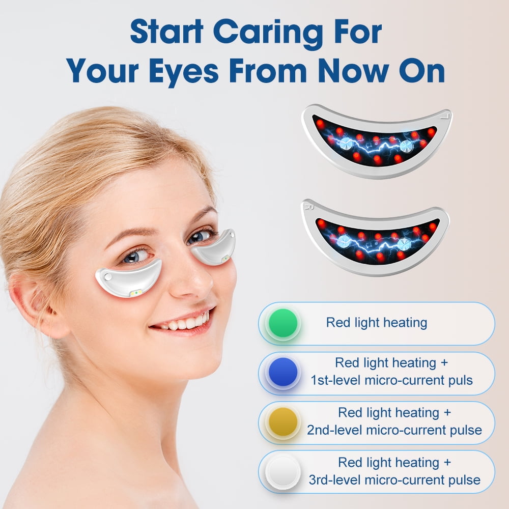 Flaremore Red Light Therapy Eye Patches for Dark Circles, Tired Eyes, Puffiness, Eye Wrinkles & Eye Bags,Anti-Aging Eye Pods, Inflammation Gadget for Eyes with Red Light Therapy