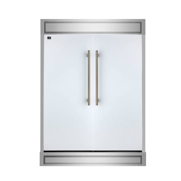 Forno Maderno 2-28-Inch Wide Convertible Refrigerator/Freezer in White, Decorative Trim, 27.2 cu.ft, 84-Inch High