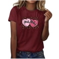 thumbnail image 2 of Summer Clothes Womens Clothes Short Sleeve Tee Mom/Mama Letter Printed Casual Base T Shirts Loose Fit (XL, Red 06), 2 of 4