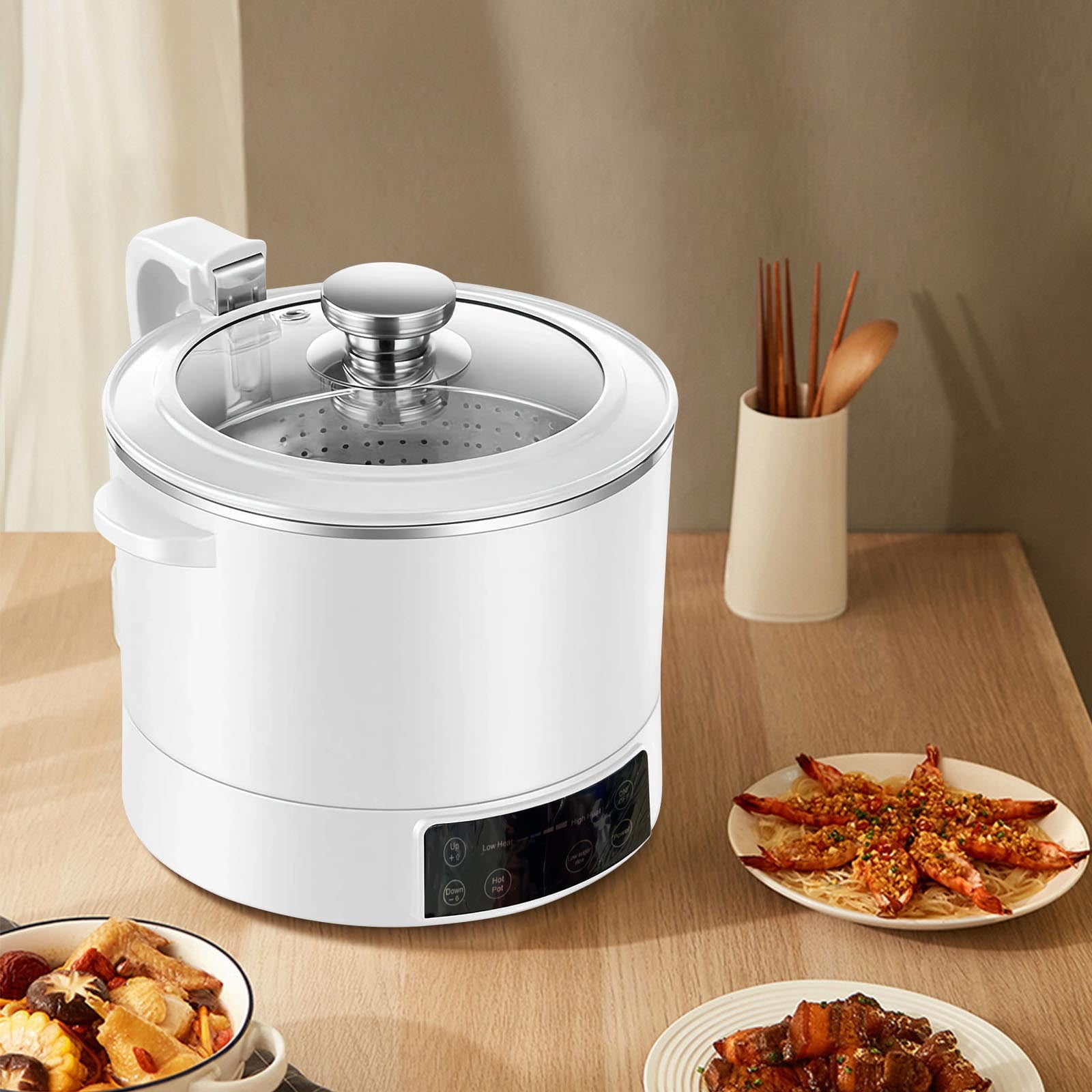 Xecvkr Rice Cooker Lifting Removal Basket Intelligent Fast Heating Family Home Steamer Adjustable Carb Health Timer Reservation 110V 1 Set 3L