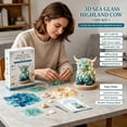 thumbnail image 4 of CHJK DIY Sea Glass Art Kit with LED Lights, Inspired Mosaic Art Decoration, Creative Handmade Gift for Adults, Highland Cow, 4 of 7