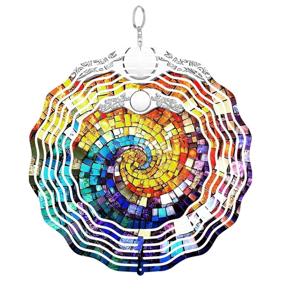Rainbow Spiral 3D Wind Spinner, Colorful Holiday Garden Decor