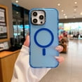 thumbnail image 3 of Decase Compatible with iPhone 16 Translucent Case,Compatible with Mag-Safe,Cute Bright Translucent Hard PC+Soft TPU Bumper Hybrid Magnetic Case,Slim Hard Camera Cover Protection,Blue, 3 of 9
