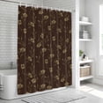 thumbnail image 6 of Brown Floral Shower Curtain, Waterproof Shower Curtains for Bathroom, Vintage Spring Botanical Flowers Washable Fabric Bathtub Curtain Set Bath Decor with 12 Hooks Standard 72"x72", 6 of 8