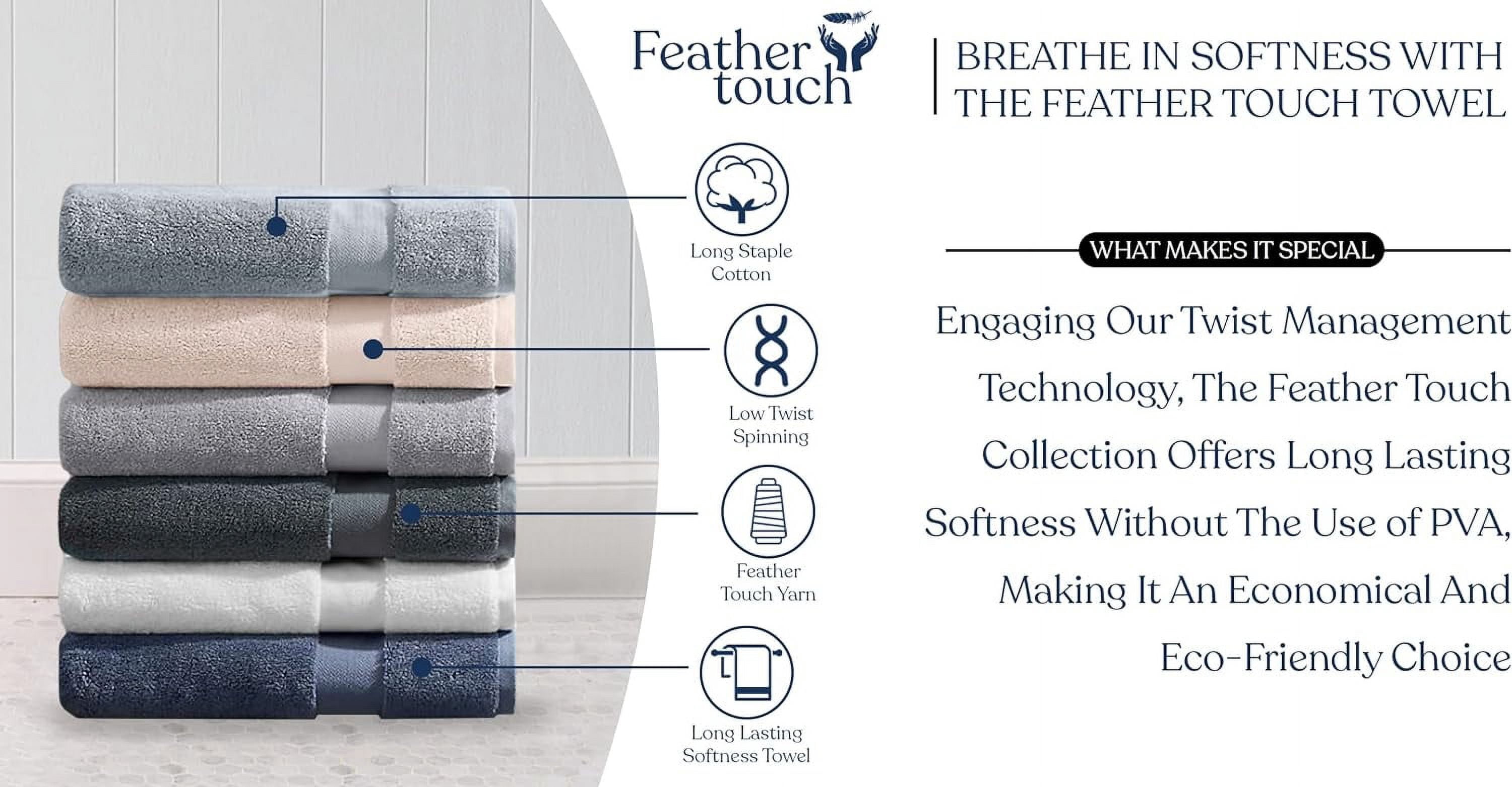 Delara Organic Cotton Washcloths 6-Pack, 13"x13" 650 GSM Plush Soft Quick-Dry Face Towels, Ultra-Absorbent, GOTS & OEKO-TEX, White