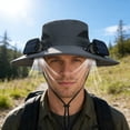 thumbnail image 7 of RICHMJ Solar Powered Fan Hat for Men Women, Wide Brim Hat with 2 Fans UPF 50+, For Outdoor Fishing Beach Sun Hat ,Mountaineering(B), 7 of 7