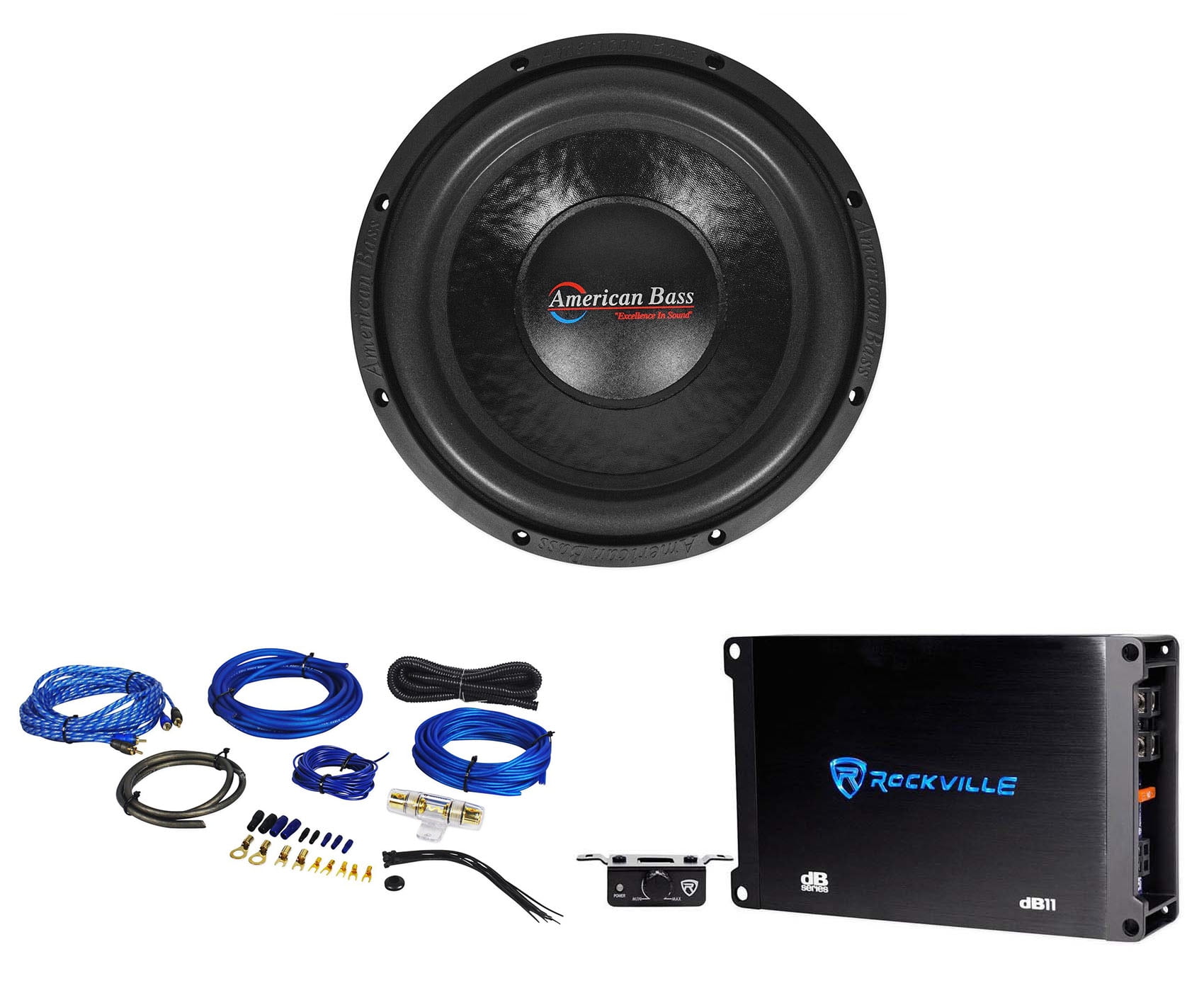 American Bass XO 1244 12" 600w Car Subwoofer 4ohm Sub+Mono Amplifier