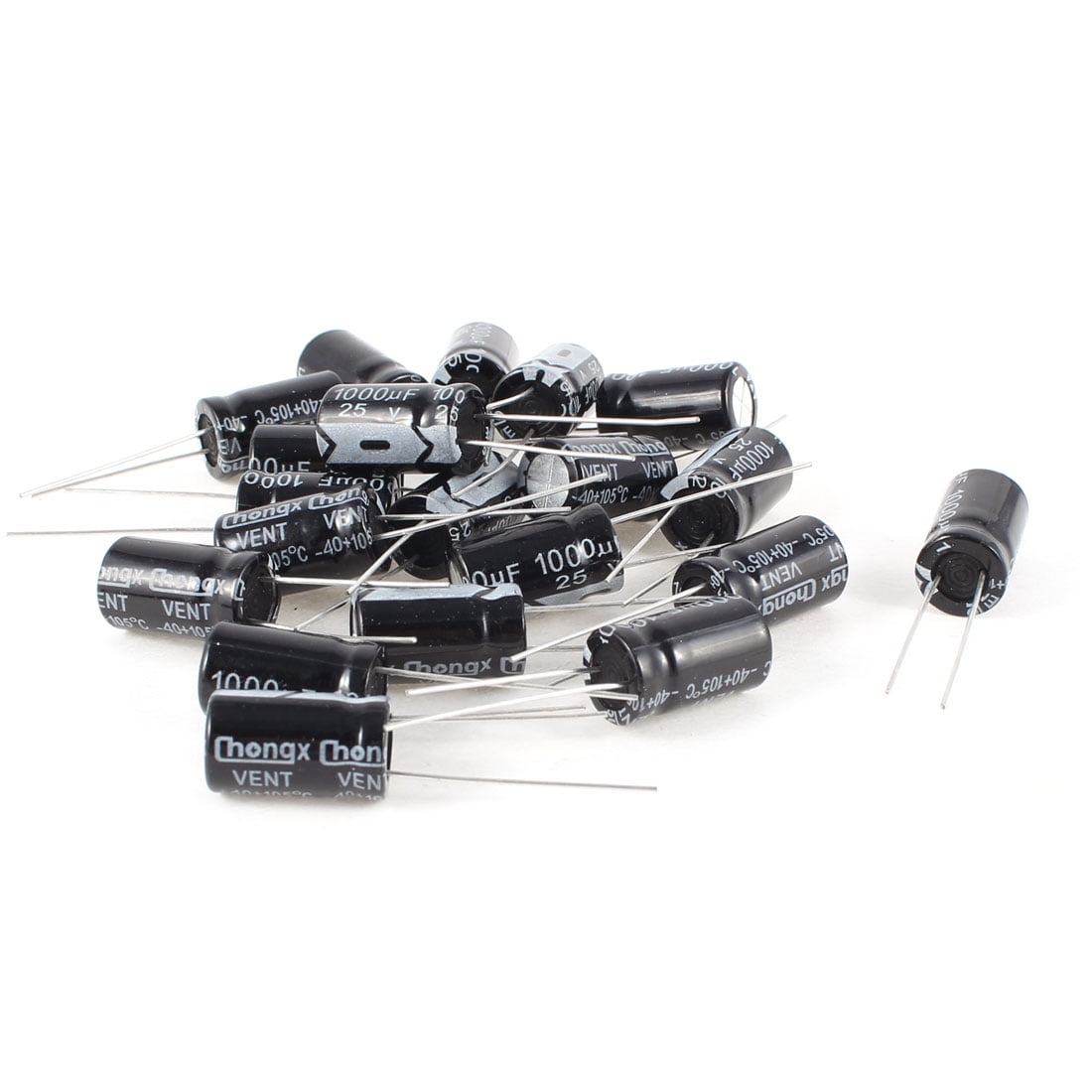 2 Pcs 1000uF 35V 105C Radial Electrolytic Capacitors Black 21x13mm