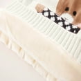 thumbnail image 5 of Cute Sweater Girls Fleece Lined Turtleneck Long Sleeve Cable Knit Sweater Bear Print Thick Winter Warm Knitwear Tops, White, 3 Years, 5 of 7