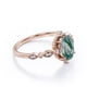 thumbnail image 3 of JeenMata Anillo de Compromiso con Filigrana de Moissanita y Ágata Verde Musgo Dendrítica Natural de 1,5 ct con Cinco Piedras Antiguas en Baño de Oro Rosa de 18 K sobre Plata, 3 of 6