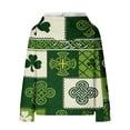 thumbnail image 4 of BRGZLK Women's St.Patrick's Day Hooded Sweatshirts Green Polyester Blend Long Sleeve Shamrock Irish Print Loose Comfy Tops Hoodie with Pocket Green E XL, 4 of 5