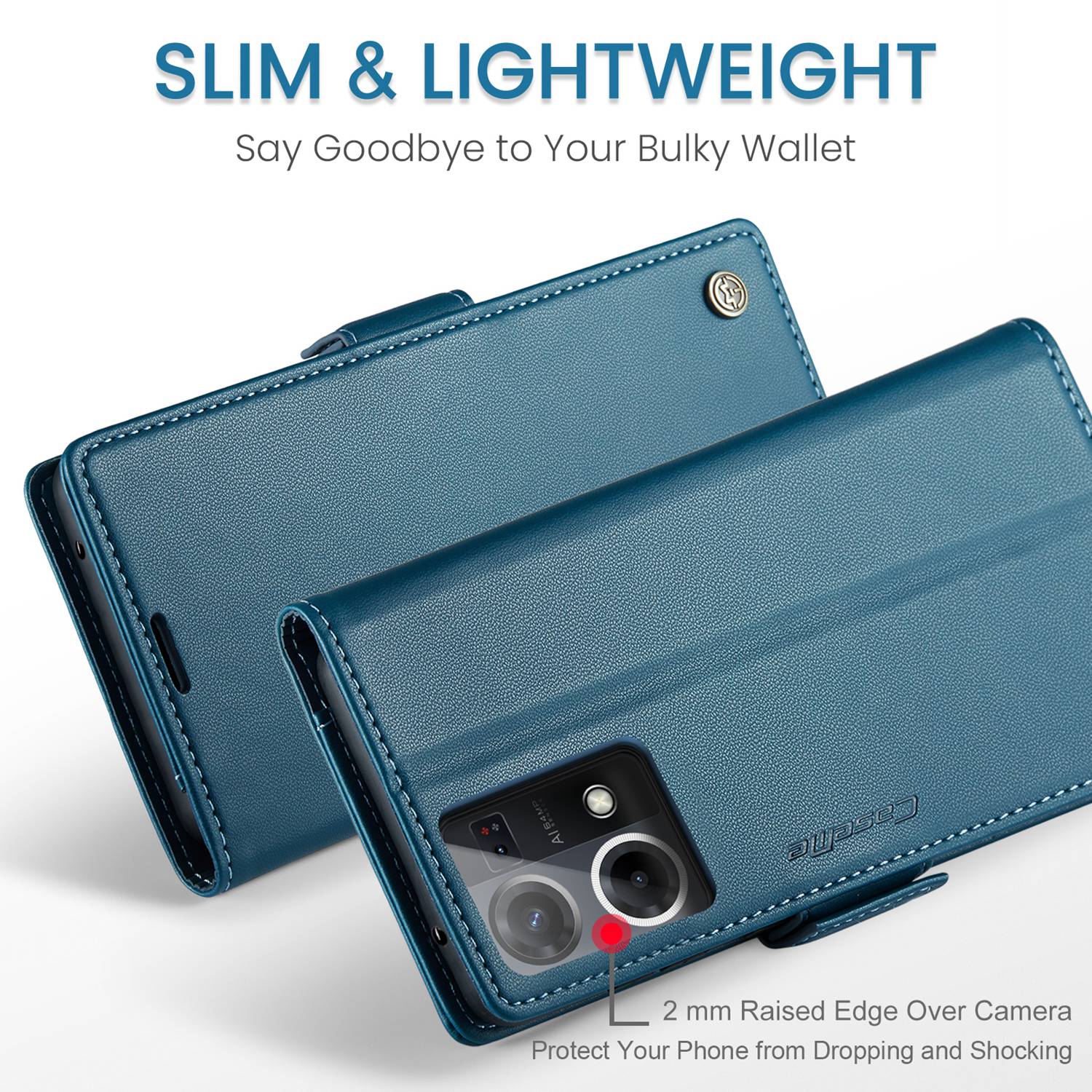 ETFAST Leather Phone Case Wallet With Card Holder Zipper For OPPO Reno 8 4G High Quality Leather Phone Case