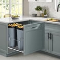 thumbnail image 5 of Double Pull-Out Trash Can,Space-Saving Steel Garbage Bins with Smooth Full-Extension Slides for Kitchen Recycling and Waste Management,Gray,2*25QT, 5 of 7