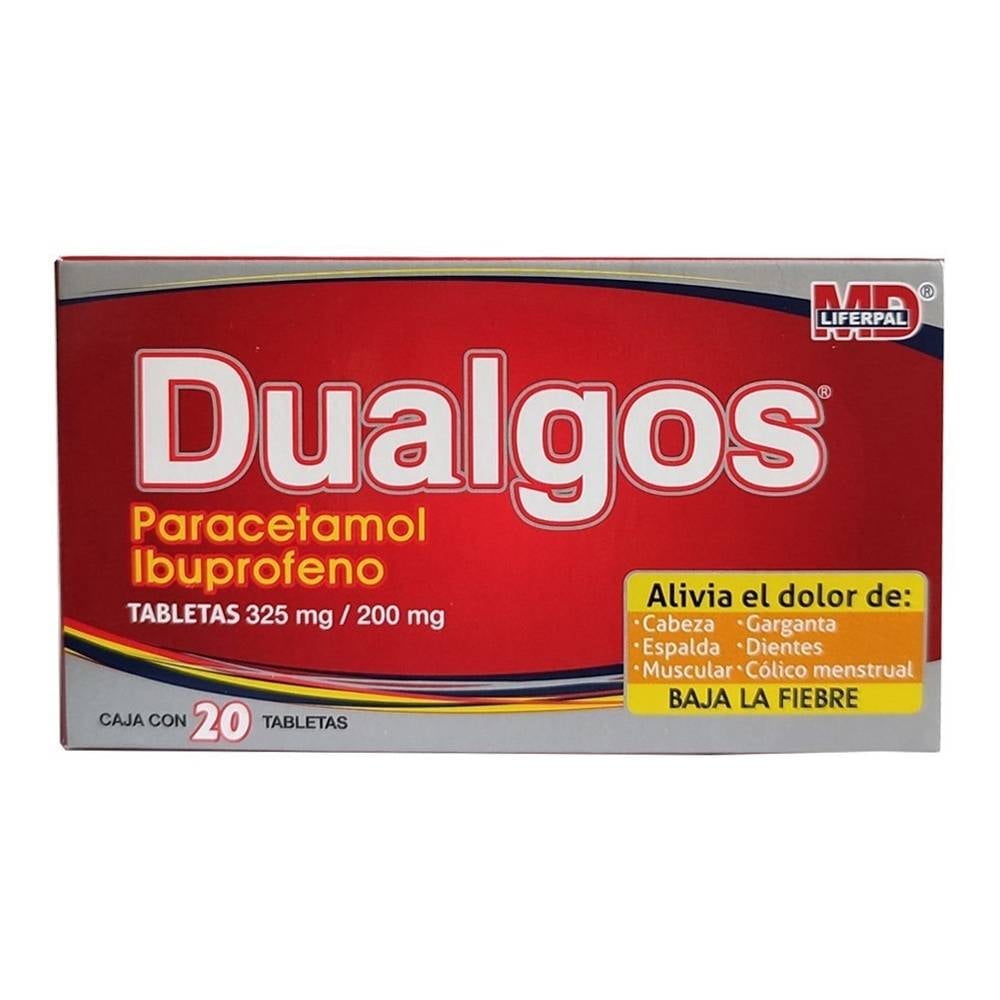 Dualgos 325 mg/200 mg 20 tabletas | Bodega Aurrera en línea