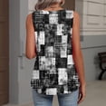thumbnail image 6 of Iaqnaocc Tank Tops for Women Summer Sleeveless Loose Fit Geometric Print Pleated T Shirts Casual Basic V-Neck Womens Fashion Clothes Dark Gray M, 6 of 6