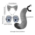 thumbnail image 3 of Conjunto de orejas y cola de animal, diadema con orejas para pelo para actuaciones en escenario durante las festividades. Gris, 3 of 8