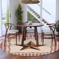 thumbnail image 3 of Round Rug 5Ft Washable Non-Slip, Western Texas Star Retro Circle Area Rugs for Living Room Bedroom, Rustic Vintage Farm Red Beige Plaid Indoor Floor Mats Carpet Runner for Home Decor Aesthetic, 3 of 8