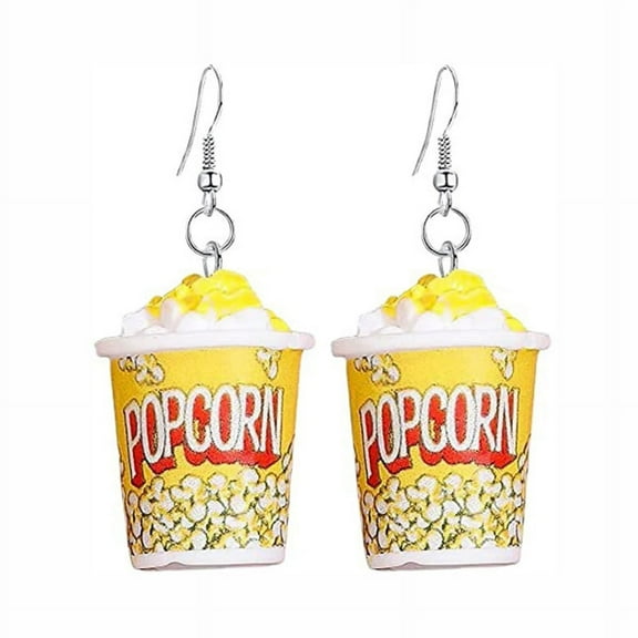 Milue Simulation Popcorn Earrings Funny Three-dimensional Earrings for Birthday Gift