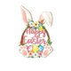 thumbnail image 3 of Decoraciones de Pascua, adornos de Pascua, regalos de Pascua Placa de puerta de madera de conejito de Pascua: una pared de Pascua feliz con decoraciones florales y rodajas de madera colgantes, 3 of 6
