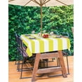 thumbnail image 5 of Outdoor Tablecloth Yellow and White Stripes Rectangle Patio Tablecloths 60x120, Waterproof Table Cloths with Umbrella Hole and Zipper, Striped Simple Summer Table Cover for Outdoor Tables Garden, 5 of 6