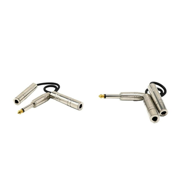 2x conector 6,35 mm a adaptador divisor de 1/4 "6,35 mm con conector doble
