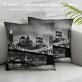 thumbnail image 3 of COMIO  Night Scene Throw Pillow Covers Brooklyn Bridge Skyline New York City Pillowcases Cushion Cover for Men Women Sofa Bed, 3 of 5