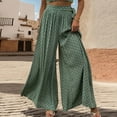 thumbnail image 5 of SELONE Women Wide Leg Trousers Dress Pants High Waist Athletic Pants Ankle Length Baggy Go Out Pants Green M, 5 of 6