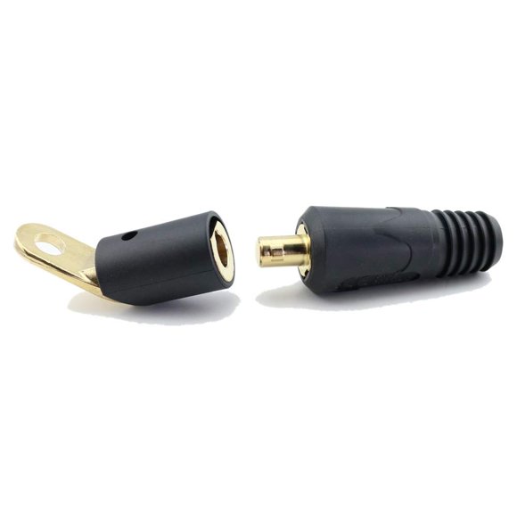WeldingCity Dinse-type Twist-lock Insulated Male Connector 70-series (50-70mm AWG 1/0-3/0) and Female Terminal Adapter for Welders Miller Lincoln ESAB Hobart and Others