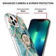 thumbnail image 4 of SaniMore for Apple iPhone 14 Pro Case 6.1-inch, Shockproof TPU Fashion Marble Pattern Cover for iPhone 14 Pro Women Men with Ring Kickstand Holder Clear Bumper Protection Cover, Green, 4 of 5
