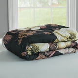 Mainstays Black Floral Bed in a Bag Coordinated Comforter Bedding Set