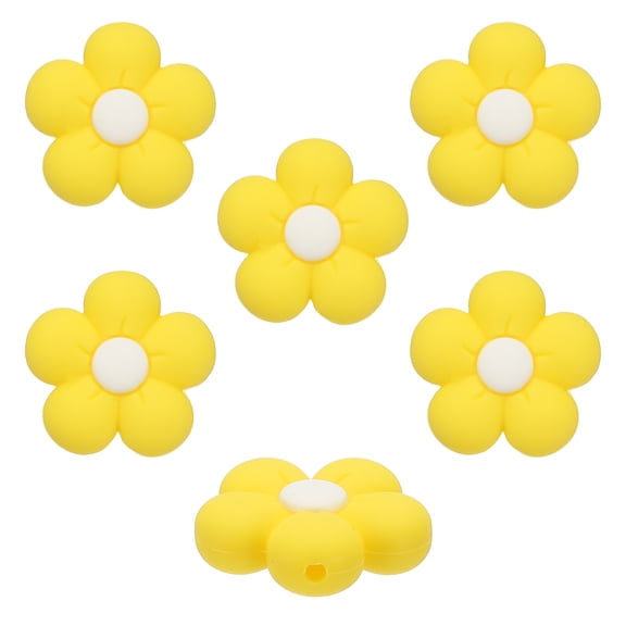 Knitting Needle Point Protectors, 6Pcs Needle Tip Stoppers Flower Covers Caps Stitch Stopper for Crochet Quilting Sewing DIY Crafts, Yellow