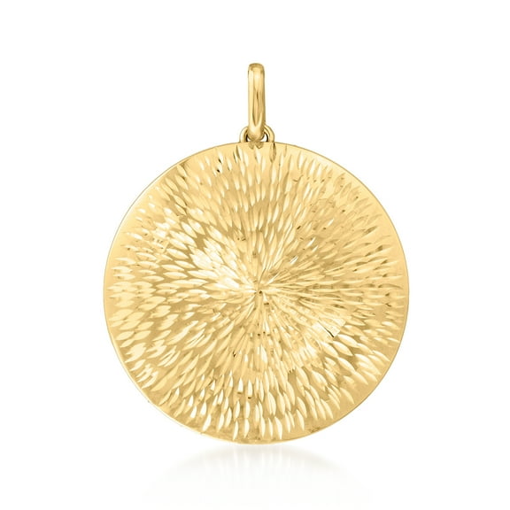 Ross-Simons Italian 14kt Yellow Gold Sunburst Medallion Pendant, Women's, Adult