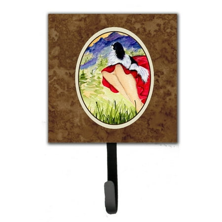Caroline's Treasures Lady with Her Japanese Chin Leash Holder and Key Hook