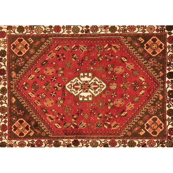 Ahgly Company Indoor Rectangle Persian Orange Traditional Area Rugs, 2' x 4'