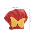 thumbnail image 2 of Unique Bargains 1 Pc Water-absorbent Bow Hair Drying Towel for Bathroom Hotel Coral Fleece Red, 2 of 5