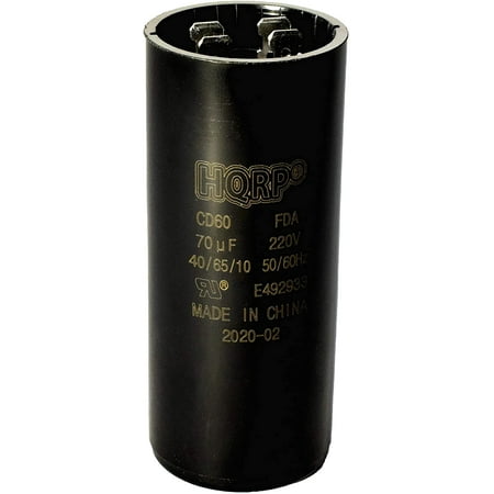 

HQRP 70uF 220V Start Capacitor works with Genie 000954419988A 000954419988A.S 19988A 19988A.S Garage Door Opener 1/2HP Models 70MFD CD60