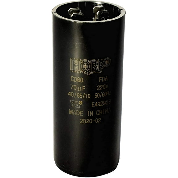 HQRP 70uF 220V Start Capacitor works with Genie 000954419988A 000954419988A.S 19988A 19988A.S Garage Door Opener 1/2HP Models 70MFD CD60