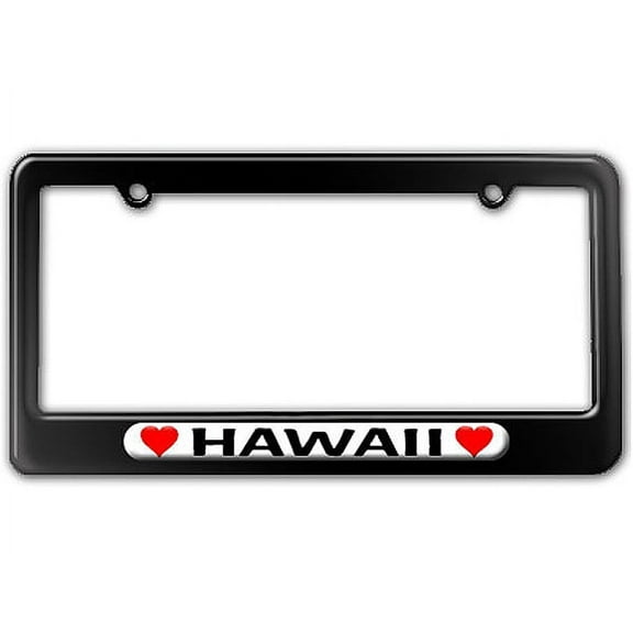 Hawaii Love with Hearts License Plate Frame