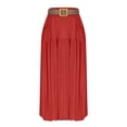 thumbnail image 3 of DHFJKG Maxi Skirts For Women Linen High Waisted Flowy A-Line Elastic Waist Skirt (With Belt) Casual Boho Summer Beach Vacation Clothes Trendy Skirt, 3 of 4