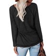 thumbnail image 3 of Chemises à Manches Longues pour Femmes Col Ras du Cou Raglan Casual Tunique en Coton en Vrac T-Shirt d'Automne, 3 of 4